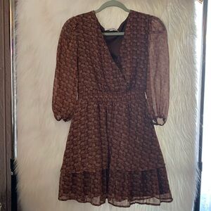 mimi chica Brown Floral dress S